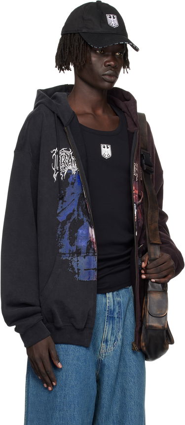 Huppari VETEMENTS Vetements Cradle of Filth Oversized Zip-Up Hoodie Burgundia | UCF76ZU900BR, 4