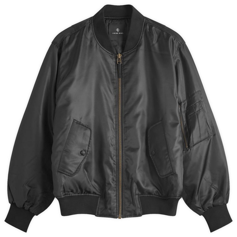 Bomber-takki Anine Bing Leon Bomber Jacket Musta | A-01-7160-000
