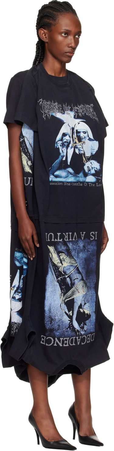 Mekko VETEMENTS Vetements Cradle of Filth Multi T-Shirt Maxi Dress Musta | WCF76DR995B, 1