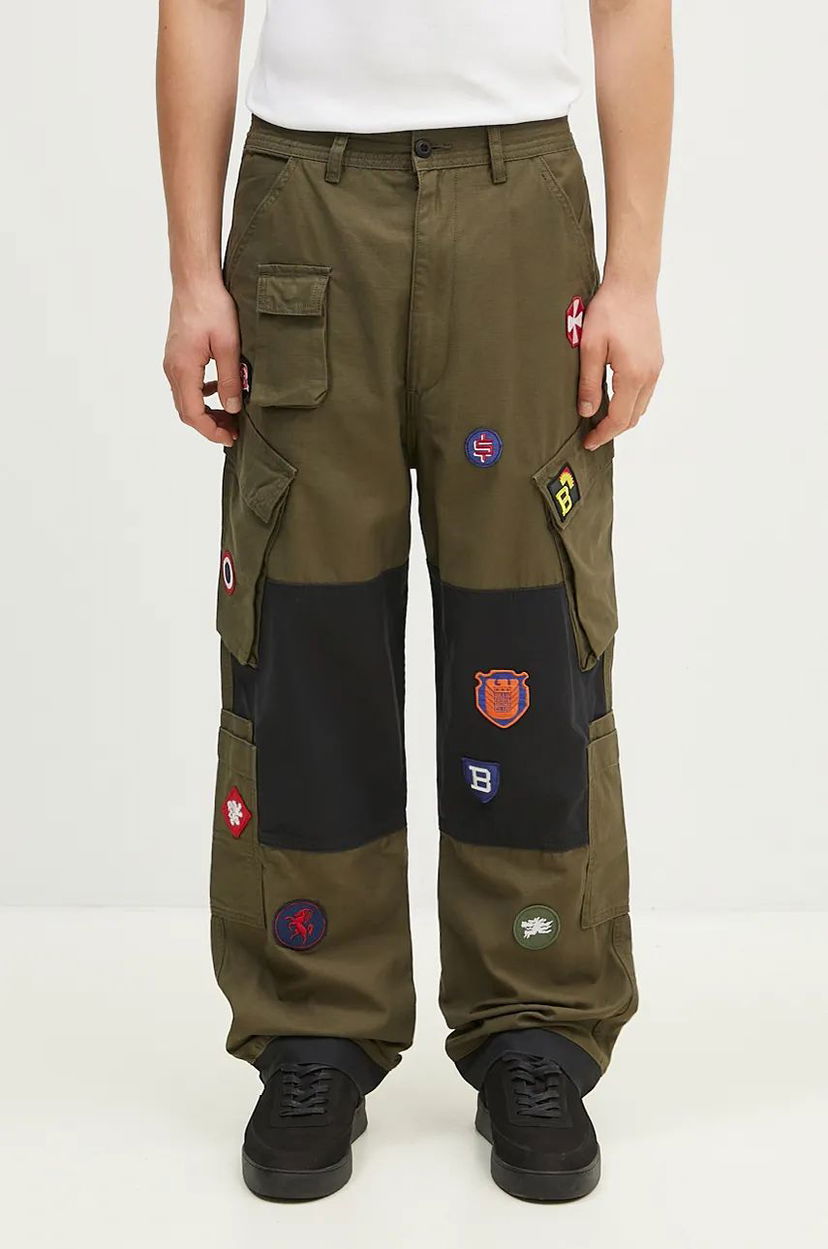 Cargo housut BILLIONAIRE BOYS CLUB Cargo Pants With Patches Vihreä | B24315