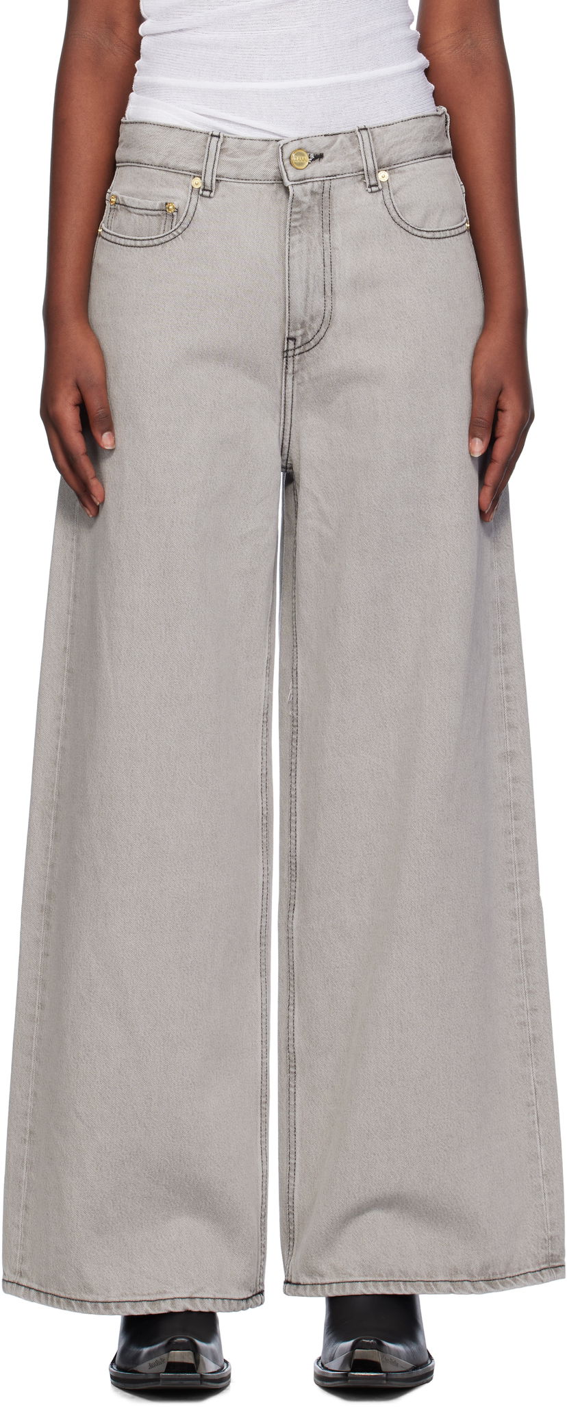 Jeans GANNI Wide Jeans Harmaa | J1549