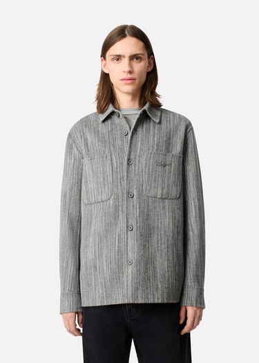 Paita AXEL ARIGATO Aidan Striped Button-Down Shirt Harmaa | A3308001, 8