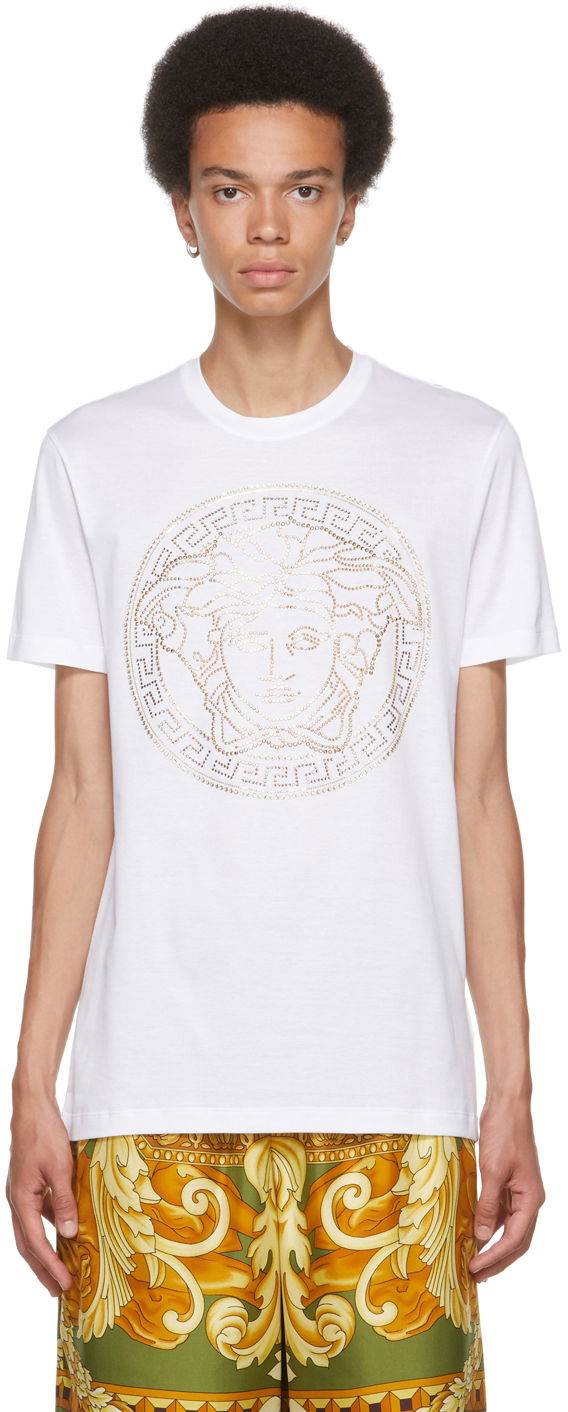 T-paita Versace Embellished Medusa T-Shirt Valkoinen | A77987 A201952