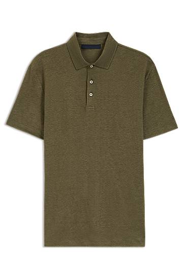 Poolopaita BOSS BECKHAM x BOSS Linen Polo Shirt Vihreä | 50552246