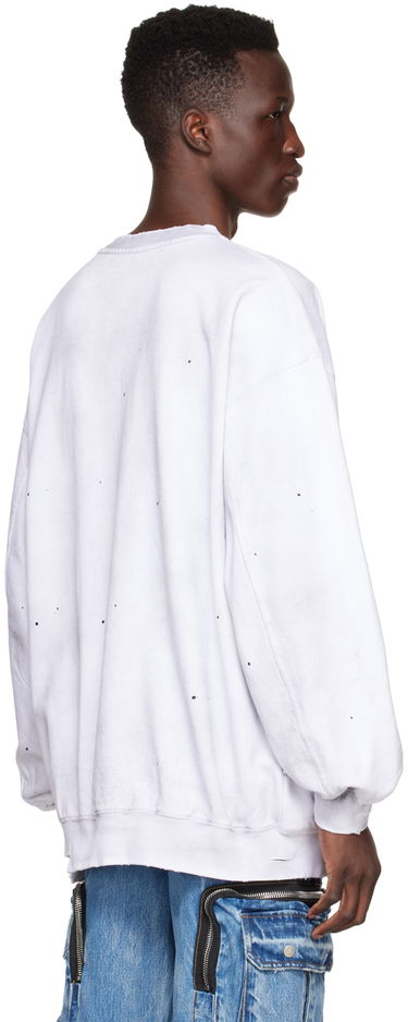 Huppari We11done We11done Distressed Cotton Sweatshirt Valkoinen | WD-TS1-22-620-U-WH, 2