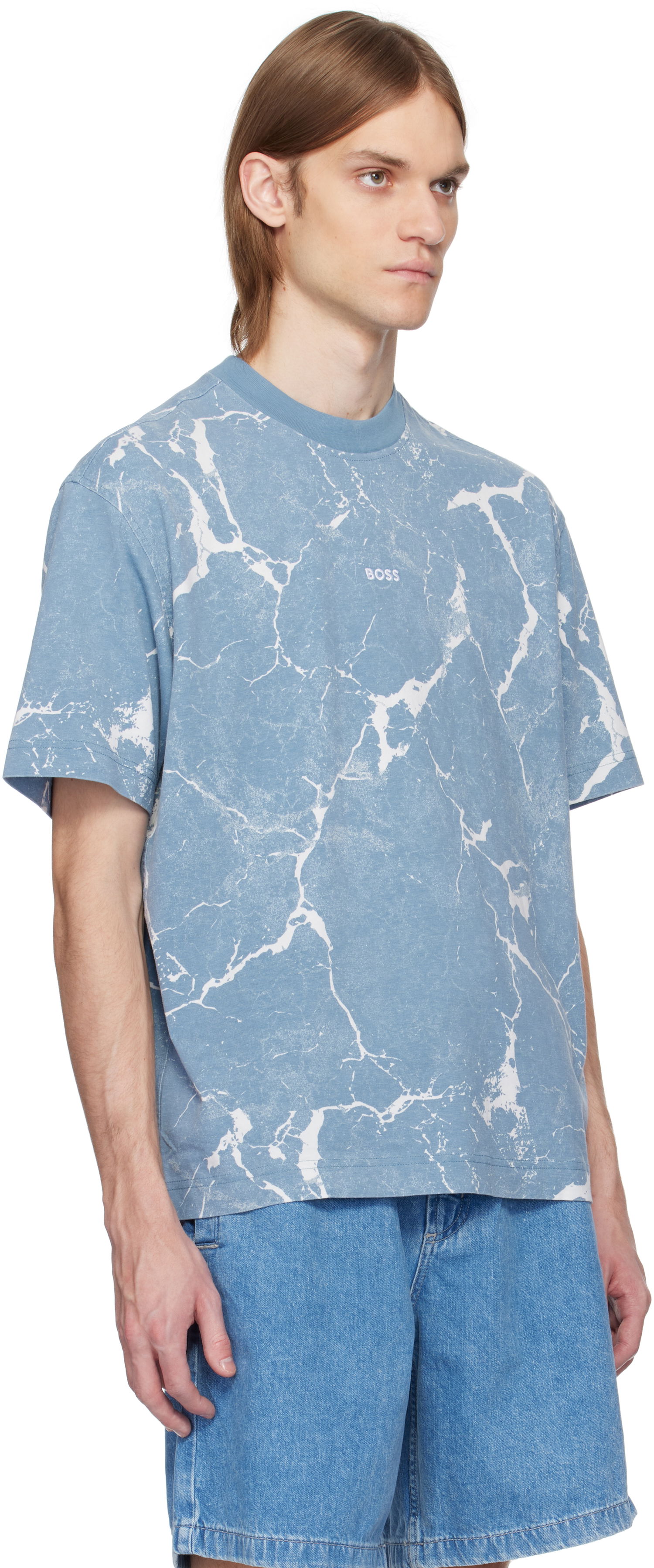 T-paita BOSS All-Over Print Tee Sininen | 50541105, 1