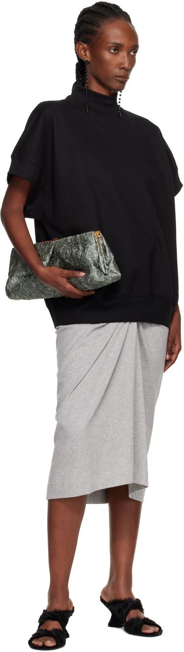 Huppari Dries Van Noten Dries Van Noten Mock Neck Short Sleeve Sweatshirt Top Musta | 252-011133-2611, 3