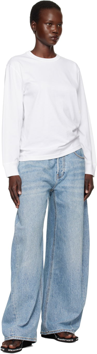 T-paita Alexander Wang Long Sleeve Puff Logo T-Shirt Valkoinen | 4CC3241519, 3