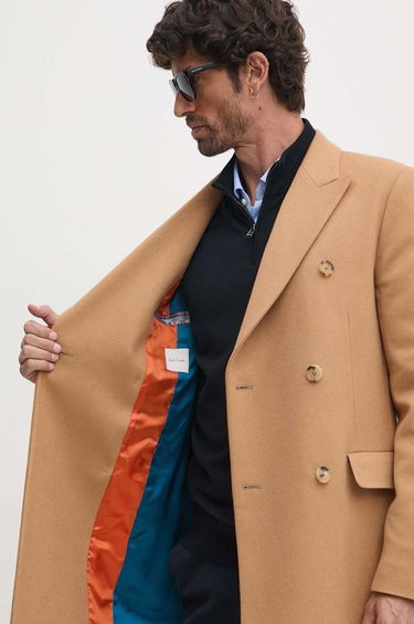 Takit Paul Smith Paul Smith Double-Breasted Wool Coat Beige | M1R.224P.N00110, 5