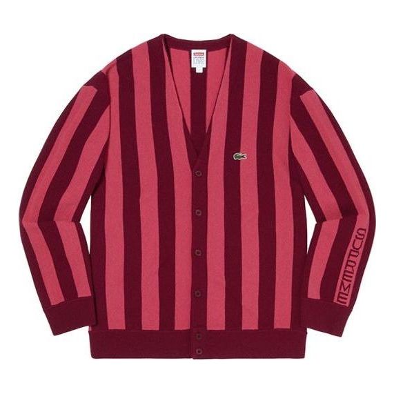 Villapaita Supreme Stripe Cardigan by Supreme X Lacoste Punainen | SUP-FW19-567