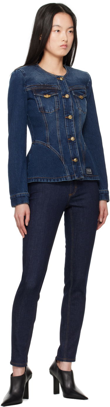 Takki Versace Versace Jeans Couture Fitted Denim Jacket Sininen | E78HAS457_EDW009VF1, 3