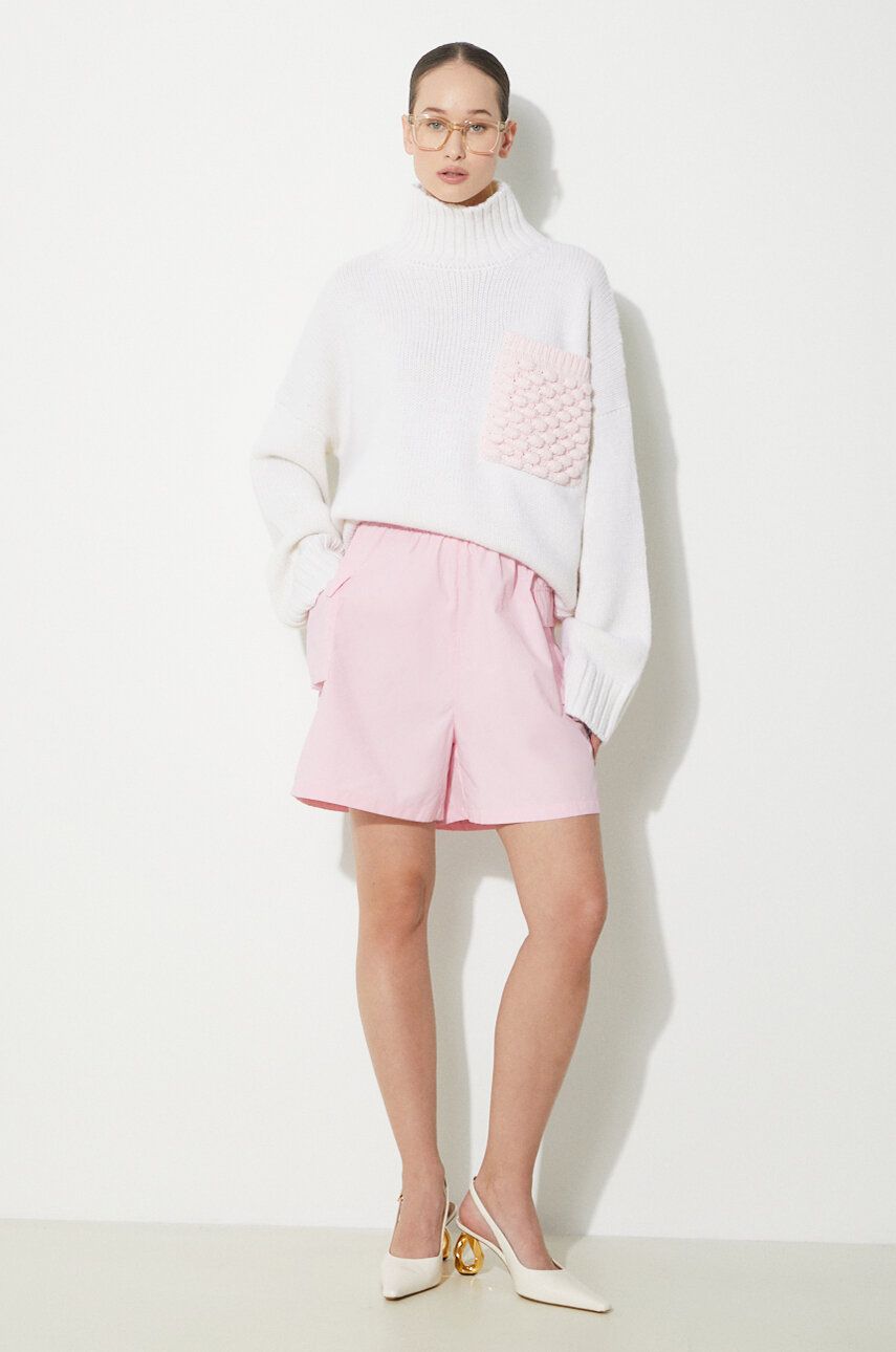 Villapaita JW Anderson Turtleneck Jumper With Textured Patch Pocket Valkoinen | KW1150.YN0144.001, 1