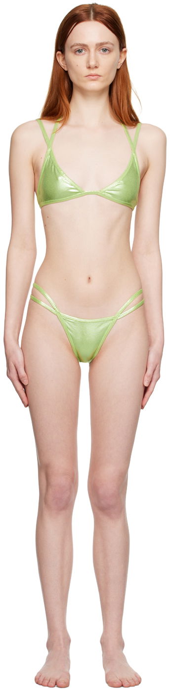 Uimapuvut The Attico Attico Double Strap Bikini Vihreä | 233WBB62 PA32