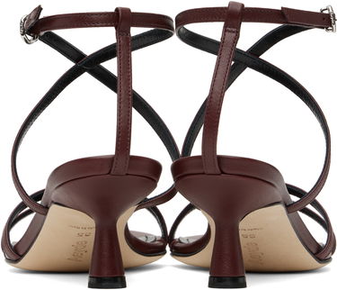 Asusteet Aeyde Aeyde Maeve Leather Heeled Sandals Burgundia | A11-HS-PRAR55ST156-SS25-955-007, 1