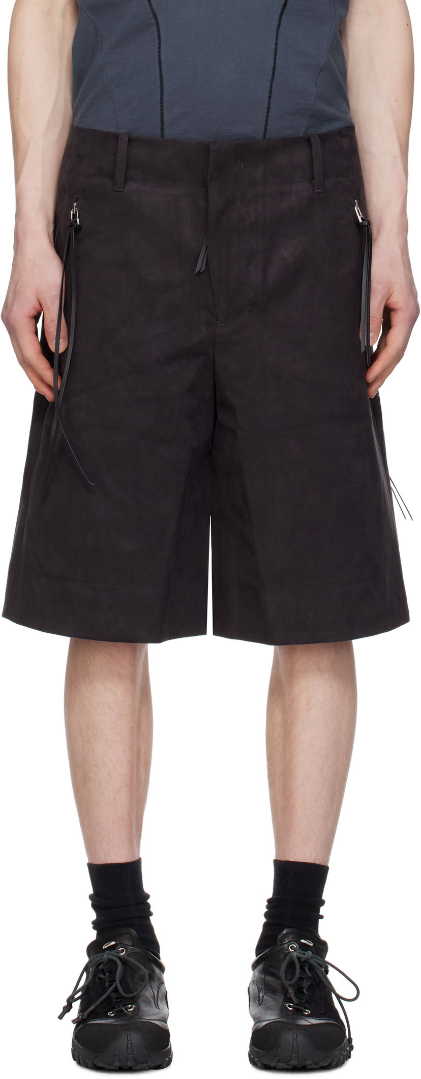 Shortsit Post Archive Faction (PAF) PAF 8.0 Center Technical Faux-Suede Shorts Musta | 8.0 BTPC-B