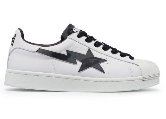 Tennarit ja kengät BAPE A Bathing Ape Skull Sta White Black Valkoinen | 1J20191007-BLK