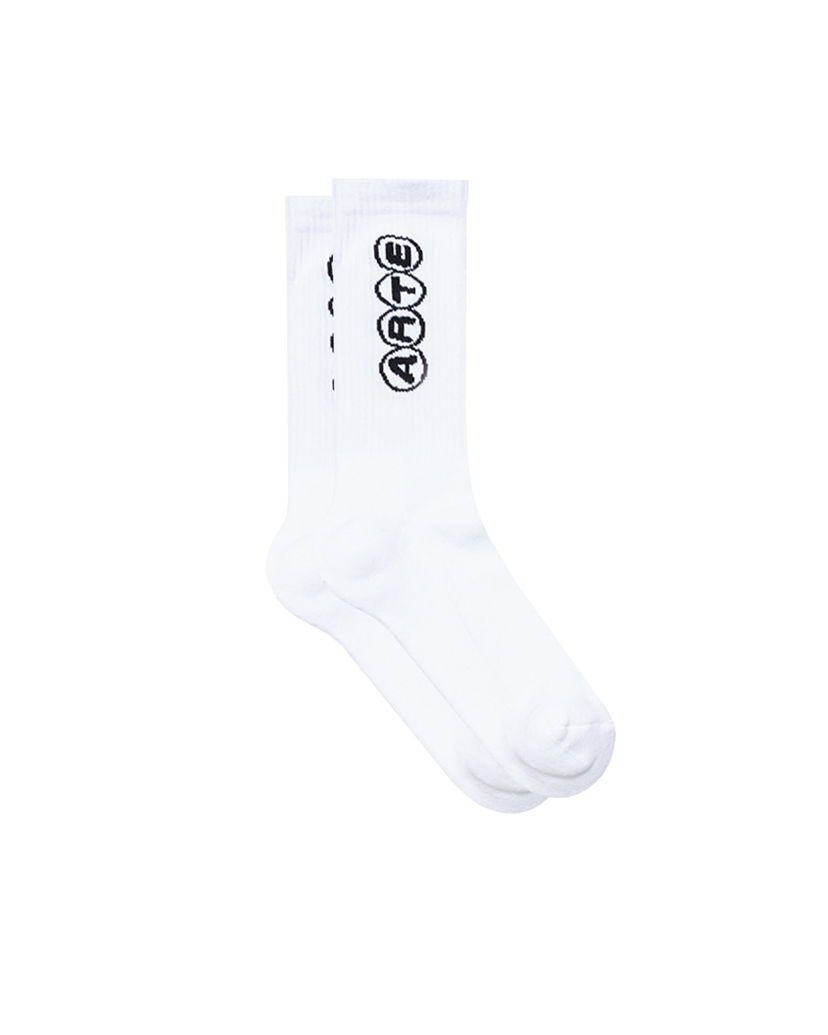 Sukat Arte Antwerp Arte Antwerp Circle Logo Crew Socks Valkoinen | AW25-236M-WHT