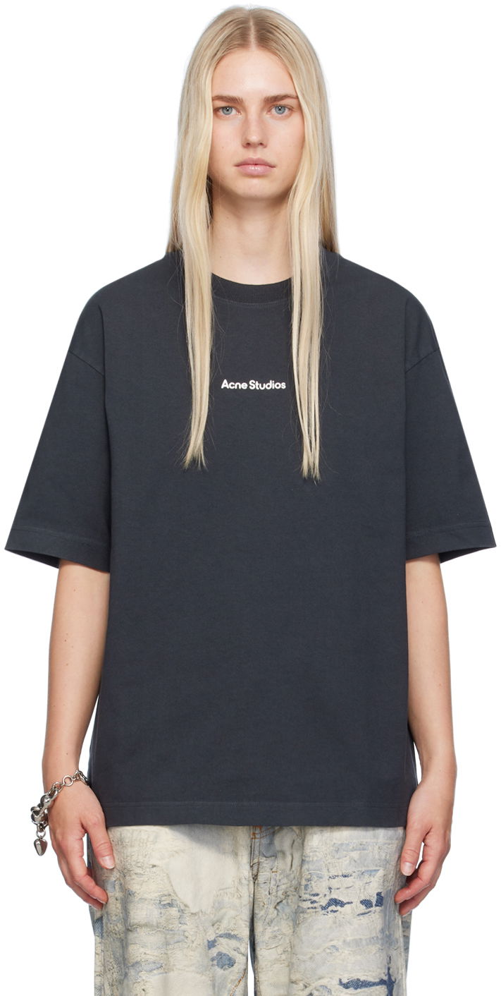 T-paita Acne Studios Black Printed T-Shirt Musta | CL0274-