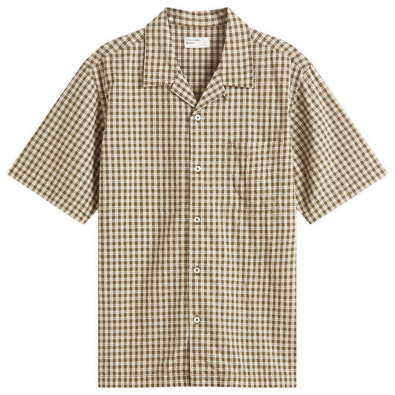 Paita Universal Works Universal Works Dobby Check Road Shirt, Size Large Vihreä | P32084-OLV, 0