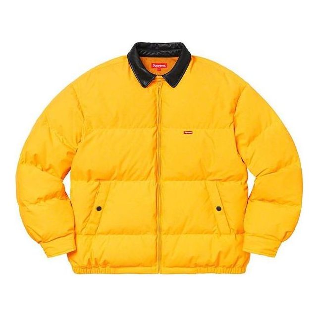 Puffer takki Supreme Leather Collar Puffy Jacket Keltainen | SUP-FW19-1029
