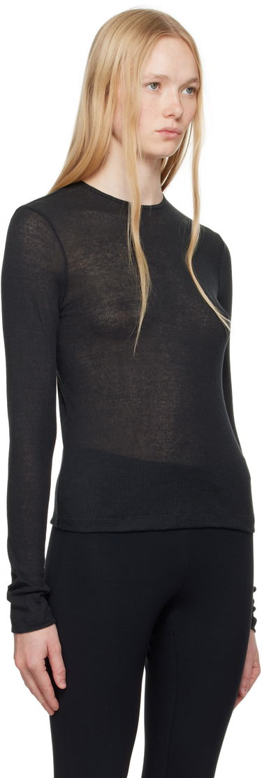 T-paita SKIMS SKIMS Sheer Cotton Long Sleeve T-Shirt Valkoinen | TP-LST-4270, 4