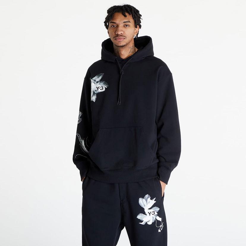 Huppari Y-3 Graphic French Terry Hoodie UNISEX Black Musta | IN4335