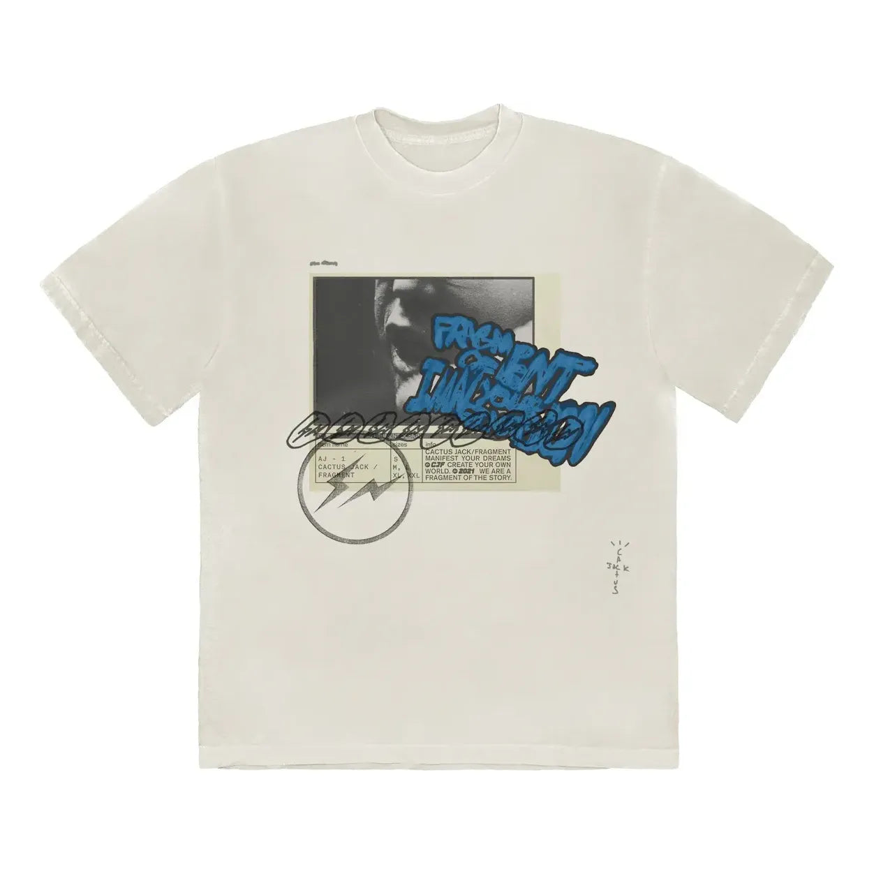T-paita Cactus Jack by Travis Scott Travis Scott Cactus Jack x Fragment Manifest T-Shirt Valkoinen | CJFM-SS03, 0