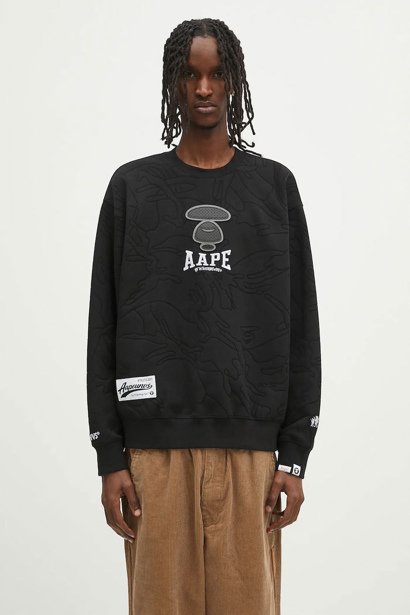 Huppari AAPE by A Bathing Ape AAPE Main Crew Neck Sweatshirt Musta | AAPSWMB385XXN