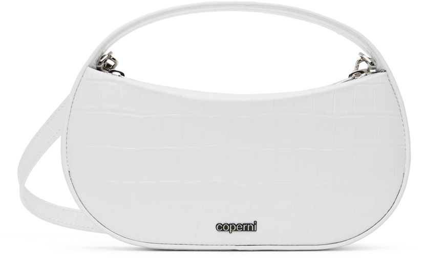 Käsilaukku Coperni Coperni Small Sound Swipe Croco Bag Valkoinen | COPBA72BIS838B