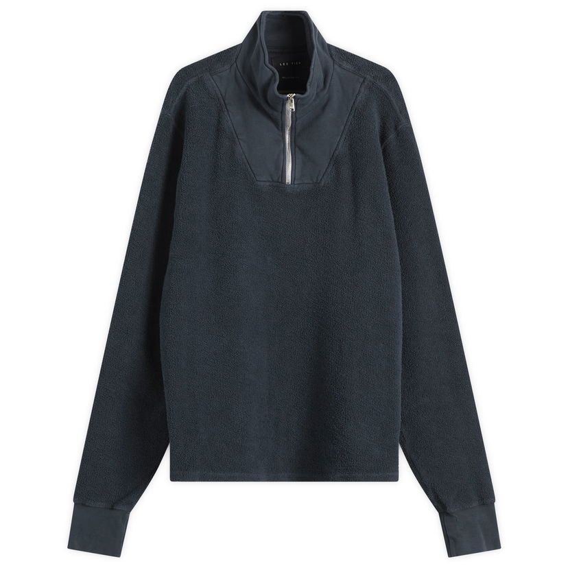 Villapaita LES TIEN Inside Out Half Zip Yacht Pullover, Size Large Tummansininen | CF-1149-IO-FB