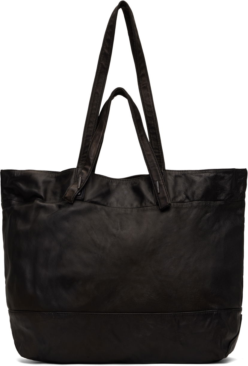 Kangaskassi Yohji Yamamoto YOHJI YAMAMOTO Horse Double Handle Leather Tote Musta | HP-I01-770
