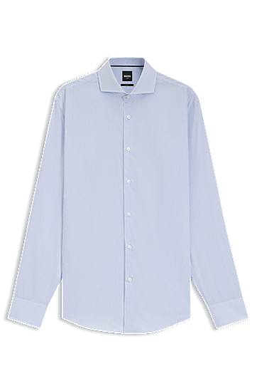 Paita BOSS Slim-fit Striped Cotton Twill Shirt Sininen | 50545826