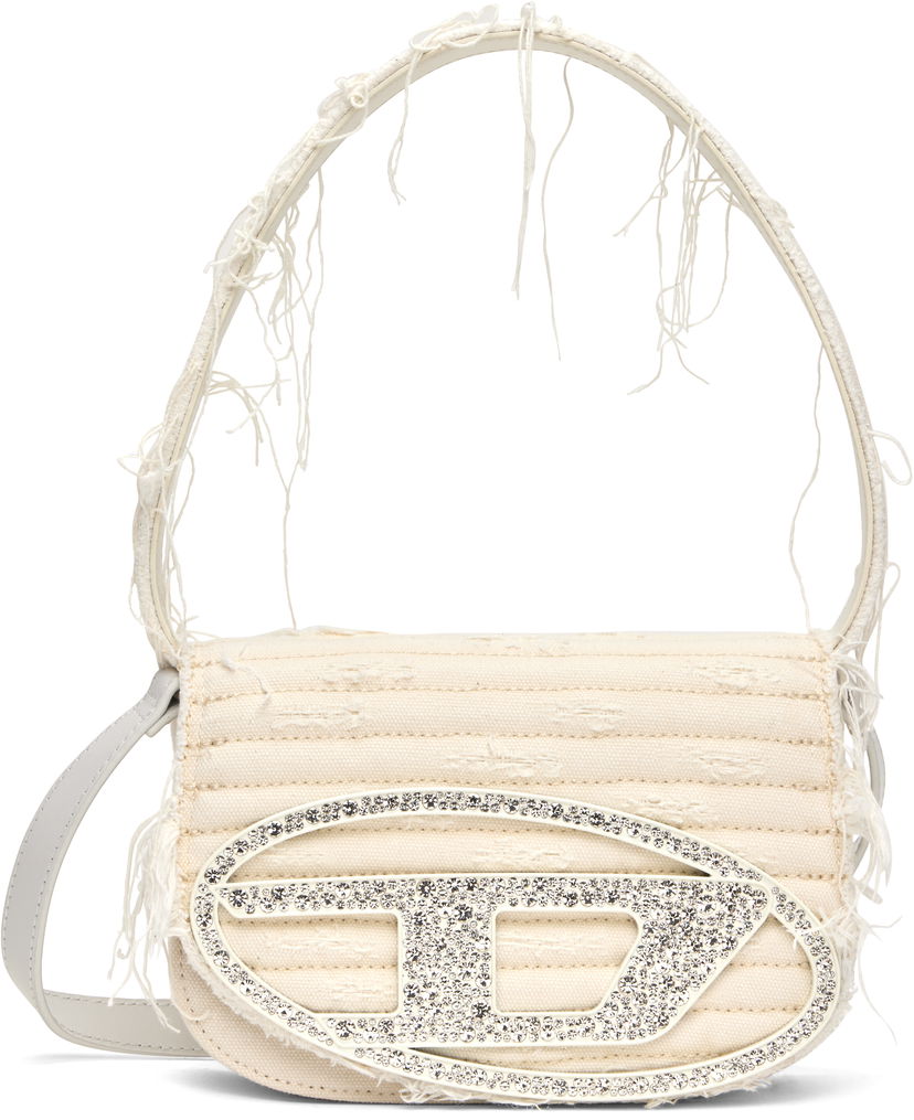 Olkalaukku Diesel Diesel 1DR Canvas Shoulder Bag with Crystal Logo Beige | X08396 P4728