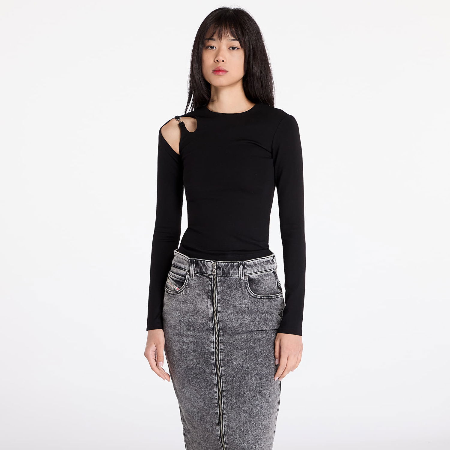 T-paita HELIOT EMIL Etheria Long Sleeve Top with Cutouts Musta | AW24_W_13_071_BLK01, 0