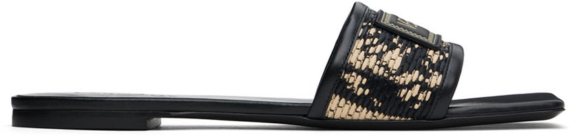 Asusteet Versace Versace Logo Patch Slides Musta | 1016941_1A12026_6X600