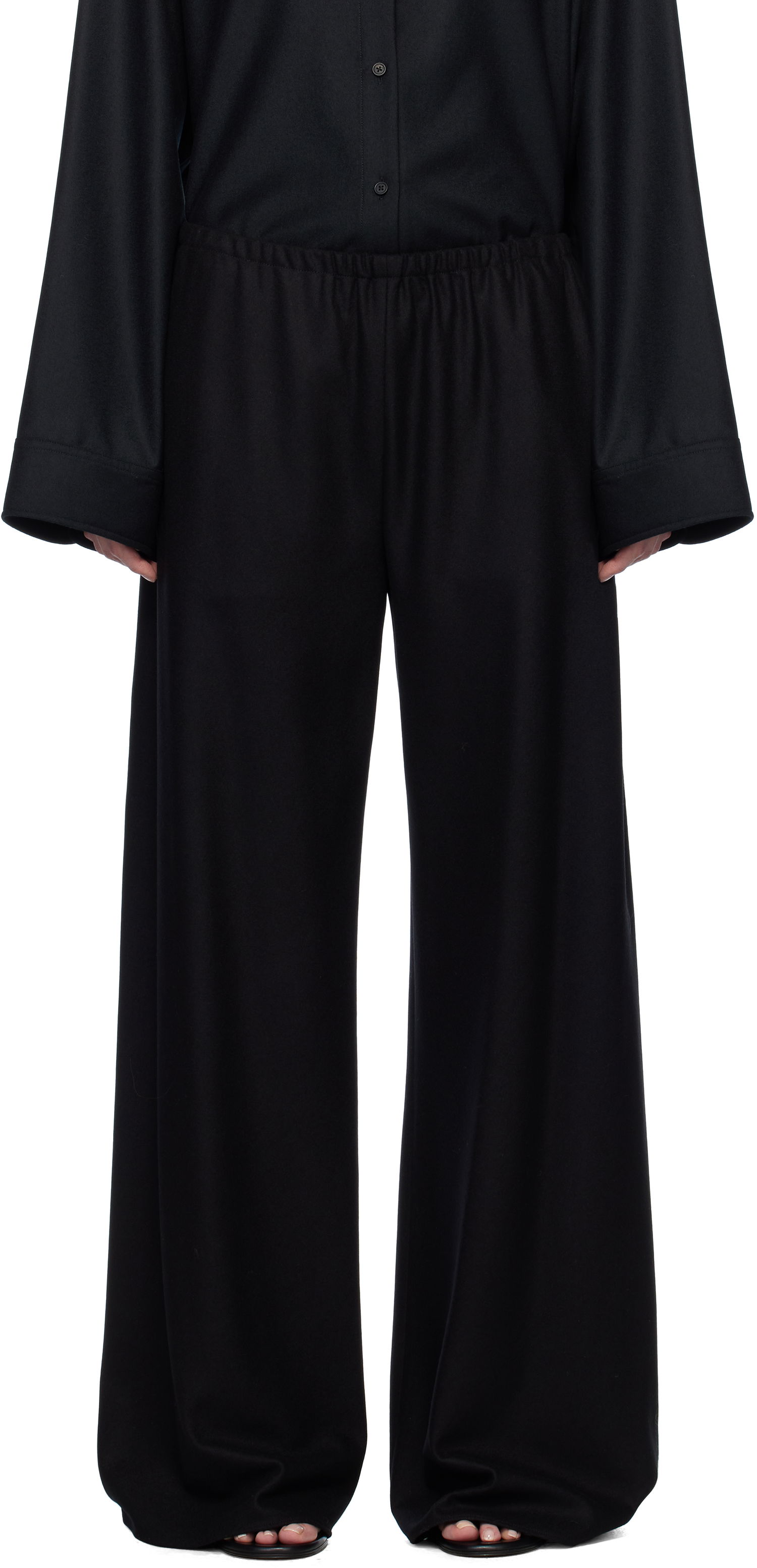 Housut The Row The Row Gala Wide-Leg Trousers Musta | 1766-W3301, 0