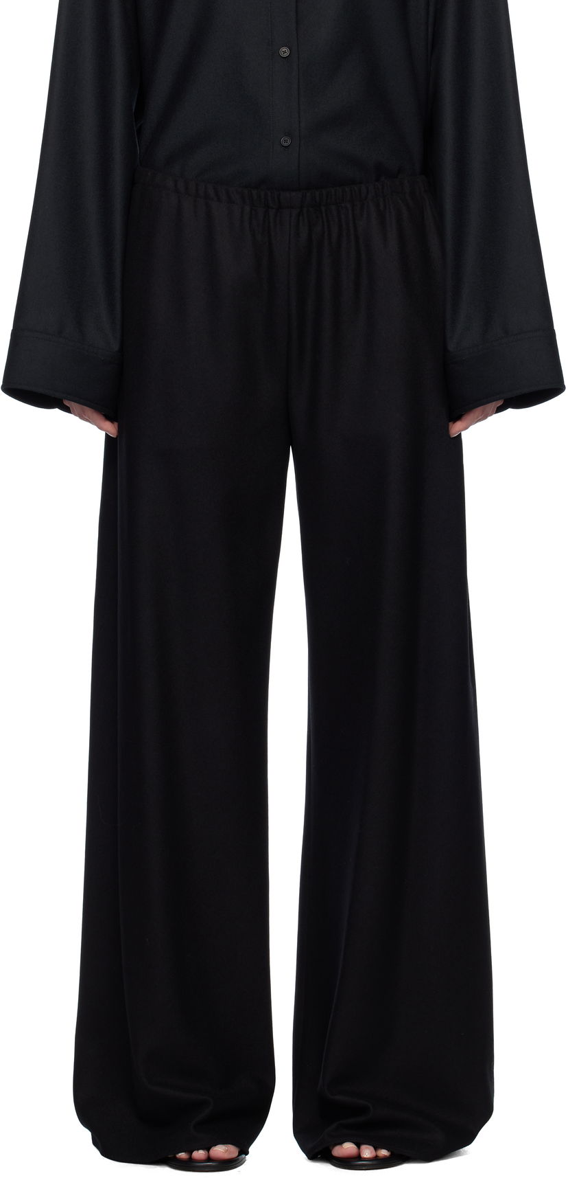 Housut The Row The Row Gala Wide-Leg Trousers Musta | 1766-W3301