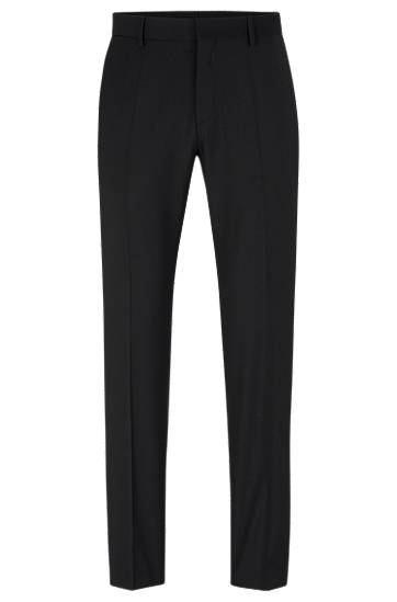 Housut BOSS Slim-Fit Virgin-Wool Blend Trousers Musta | 50482735