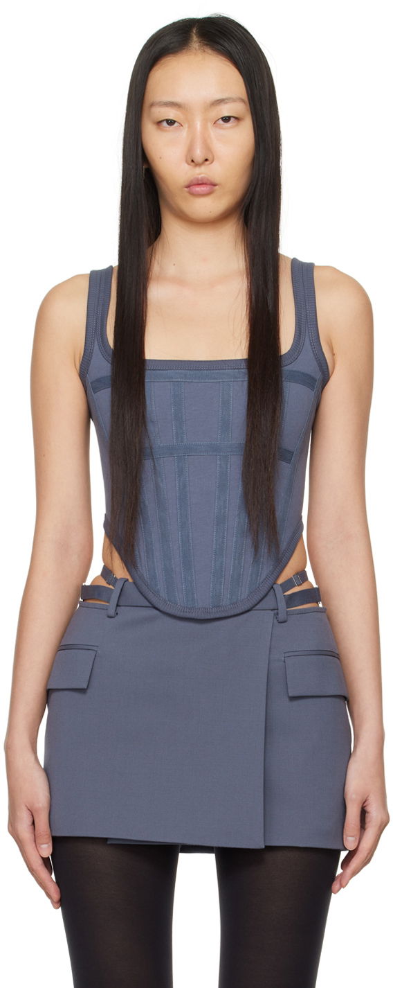 Tankkitoppi Dion Lee Corset Tank Top Sininen | A3585PS24