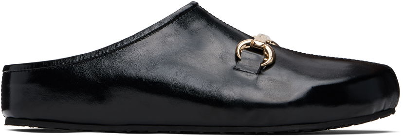 Asusteet Marine Serre Marine Serre Smooth Leather MS Slip-on Loafers Musta | WFW044A CLEA0004