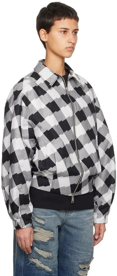 Bomber-takki ADER ERROR Check Print Zip-Up Jacket Musta | BMADFWJK1001WH, 1