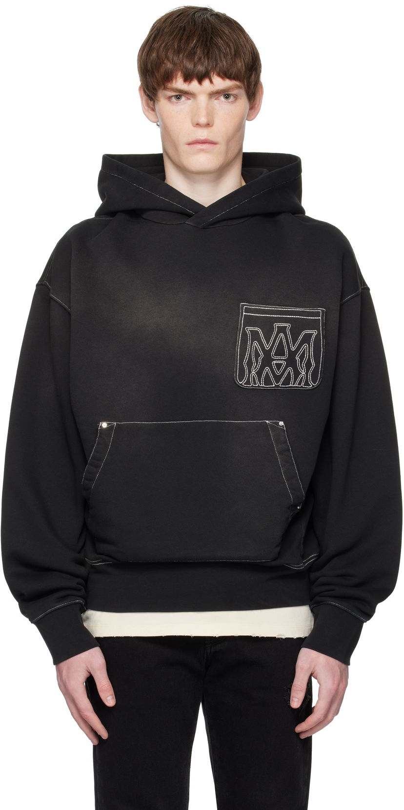 Huppari AMIRI AMIRI MA Outline Oversized Hoodie Musta | AMJYHD1120