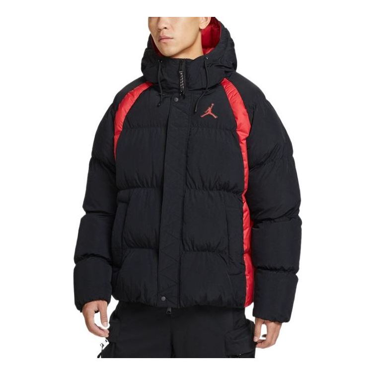 Puffer takki Jordan Jordan Geometry Pattern Hooded Jacket Musta | DX6596-010, 0