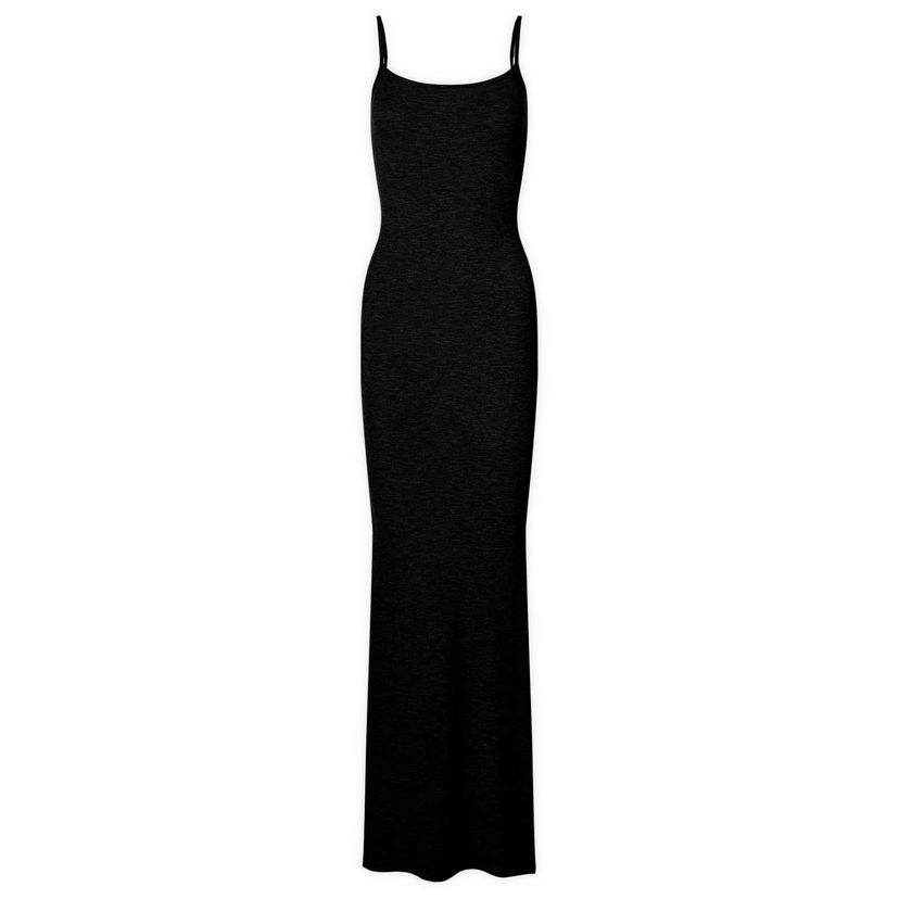 Mekko SKIMS Soft Lounge Long Slip Dress Musta | AP-DRS-0596-ON