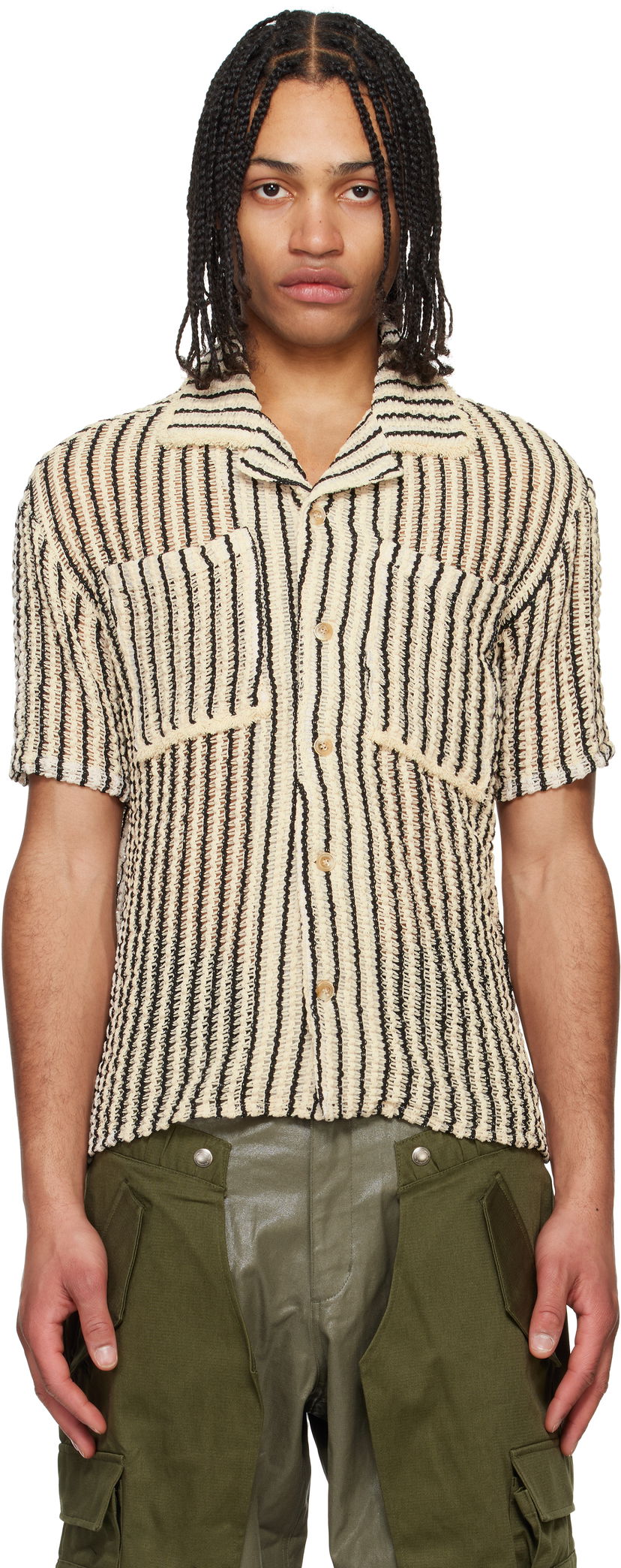 Paita Andersson Bell Andersson Bell Sheer Knit Striped Shirt Beige | atb1235m
