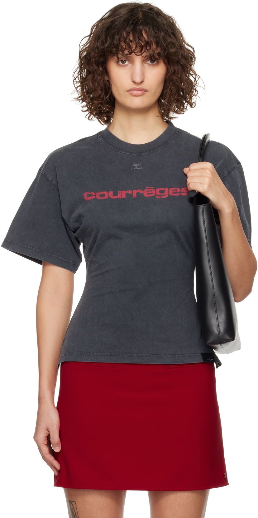 T-paita Courrèges Courrèges Fitted Printed T-Shirt Harmaa | 125JTS168JS0109