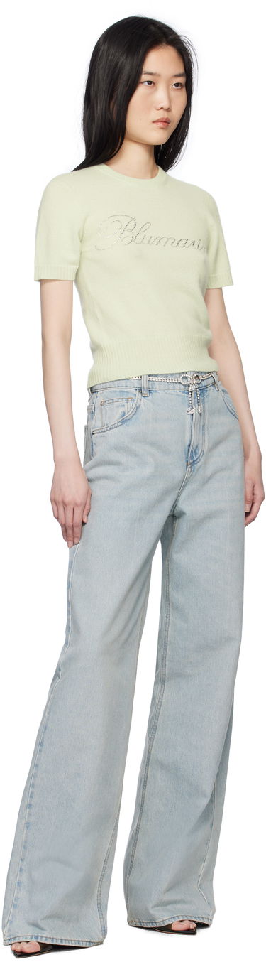 Villapaita Blumarine Blumarine Cashmere Cropped Sweater Vihreä | P522M548A, 3