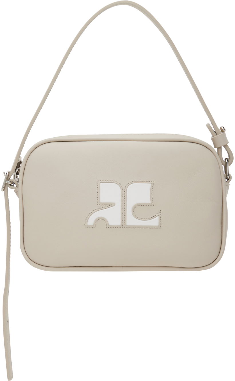 Olkalaukku Courrèges Slim Leather Camera Bag Beige | 124GSA092CR0027