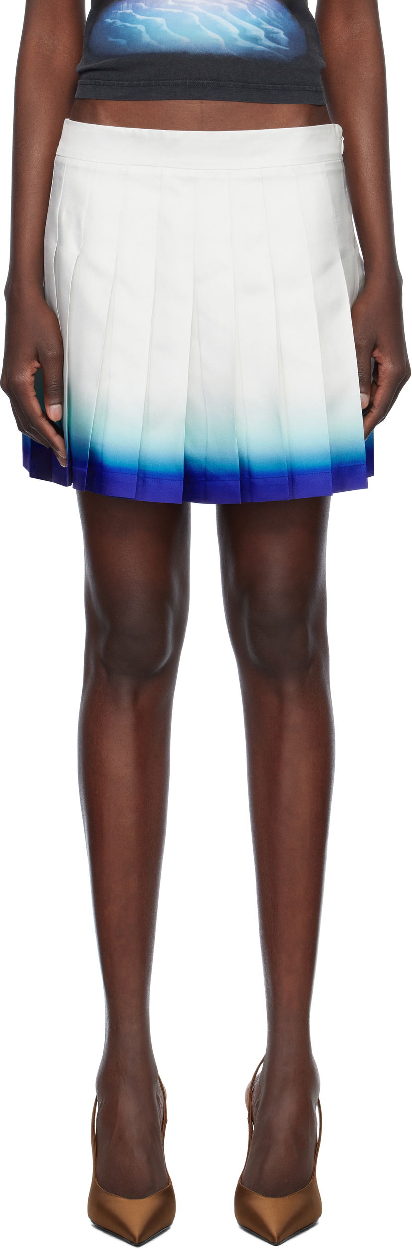 Hame Casablanca Casablanca Casa Way Skate Pleated Silk Miniskirt Monivärinen | WS25-SK-032-01