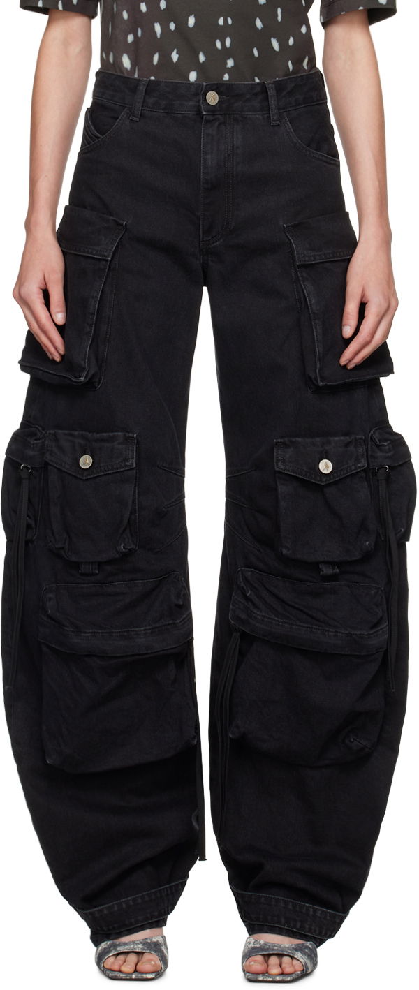 Jeans The Attico Attico Fern Cargo Jeans Musta | 236WCP84 D066